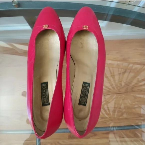 Vintage Gucci Kitten Heels Red Pump Retro Y2K Women's 40B